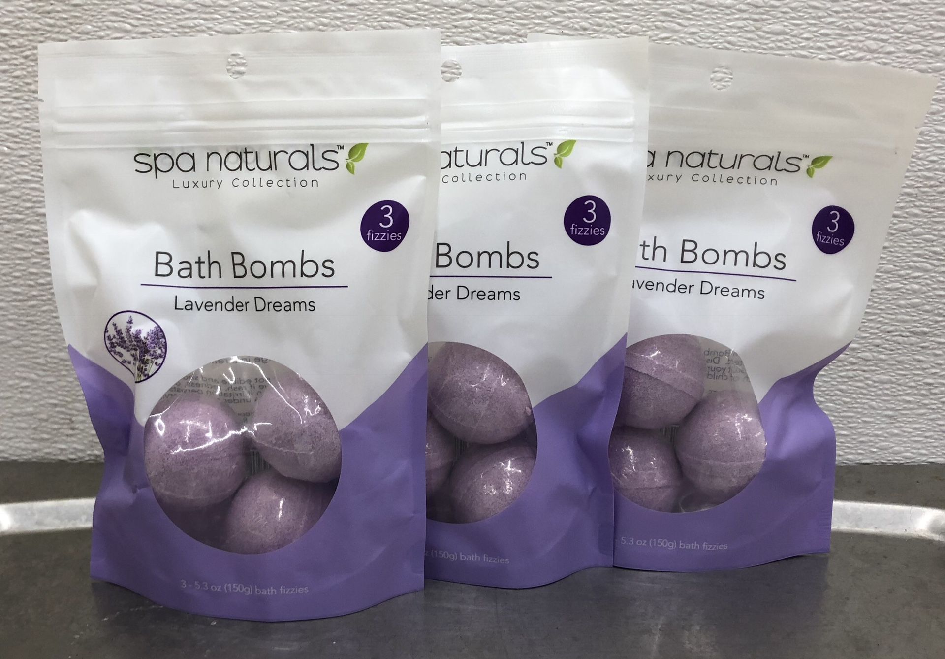 Spa Naturals Bath Bombs Lavender (Lot of 3)