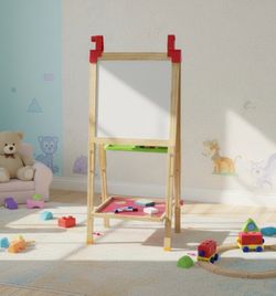 Kid’s Double Sided Art Easel Whiteboard and Chalkboard! 18.5x17x43in