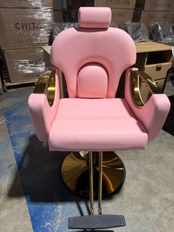 Barber Chair, Salon Chair for Hair Stylist, Height Adjustable Hydraulic Hair Reclining Salon Chair, 360 Degrees Rotation(pink)💰169$ 🔥🔥🔥Second Loc