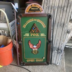 Pool Room Sign From England
