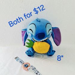 Lilo And Stitch 8” Plush And Kids LED Watch