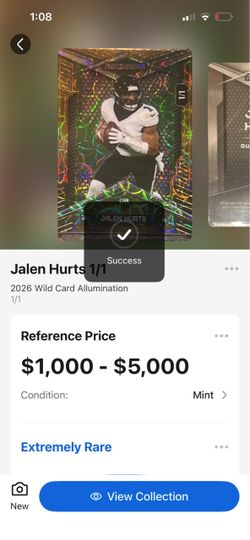 Jalen Hurts Holographic QB Football Trading Card