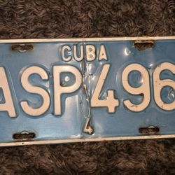 Vintage Cuban License Plate – Republic of Cuba Authentic vintage license plate from Cuba,