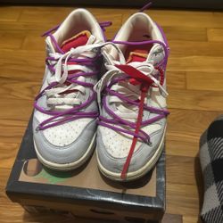 Nike Dunk Lows,Neutral- Grey Magenta (OFF WHITE)