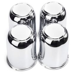 RTRHINOTUNING 3.19in Wheel Center Caps Trailer Push Through Center Caps for Rims, 4pcs 3.19" Hub 3.62" H Chrome Truck RV Hub Caps