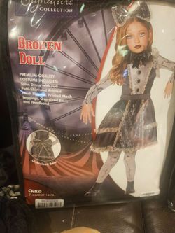 Girls broken doll  halloween costume