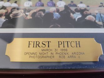 Diamondbacks Framed Franchise First Pitch Picture 3-31-1998