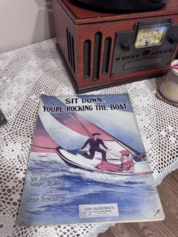 Antique Sheet Music 1910s Sit Down You’re Rocking The Boat Sailboat Cover Vintage