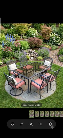 7 PCS hampton bay aluminum sts  4 regular chairs 2 swevil with cusion