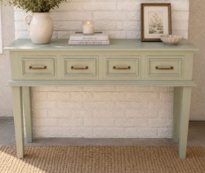 Light green refinished entry way table