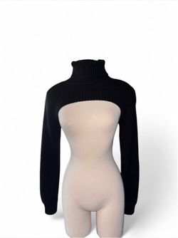 Women’s Size S Black Shrug H&M Sweater Long Sleeve Top Turtleneck Office Siren — Chic & Edgy Knit Punk Goth Preppy Knit Top