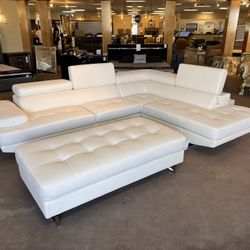 White Leather Sectional🔥BIG SALE🔥Everything is 50%OFF🔥