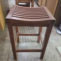 Oak bar stools set