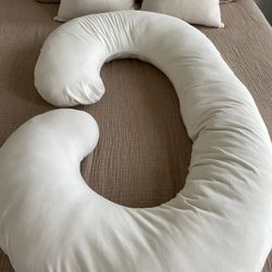 PharMeDoc Organic Cotton Pregnancy Pillows C-Shape Full Body Pillow