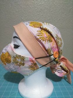 Reversible Scrub Hat + Masks w/ Buttons