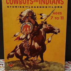 Vintage CUB SCOUT BOOK OF COWBOYS AND INDIANS Stories Legends Lore - 1954 Wonder Books