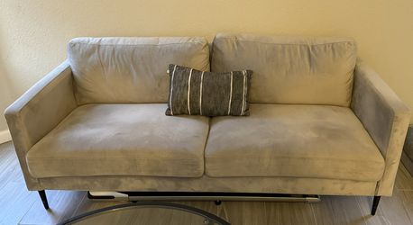 Gray Square Arm Sofa