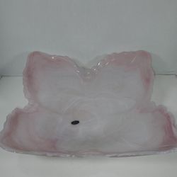 Lavorazione Arte Murano Pink Glass Bowl 