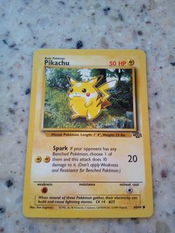 Vintage 1999 Pokemon Pikachu/ card # 60/64. /50 hp / spark -20