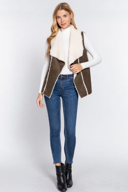 SUEDE FUR BONDED VEST