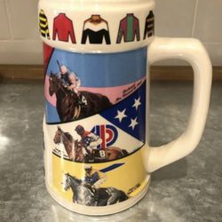 1996 Oak Tree L.E. Santa Anita Park Horse Racing Stein Salute to Owners and Silk
