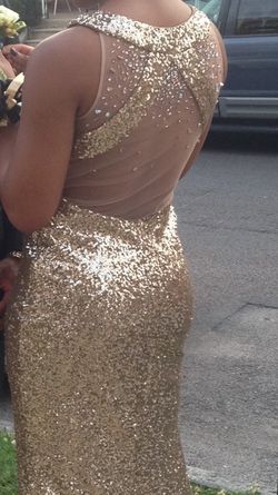 Beautiful gold sequin prom dress