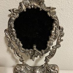 Vintage French Victorian Cherub Silver Plated Frame