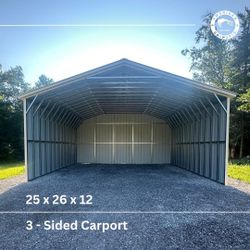 25x26x12 Fully Vertical RV Carport