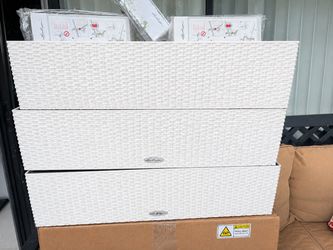 LECHUZA BALCONERA Cottage 80 Self-Watering Planters – 5 NEW + 3 USED (mounting brackets included)