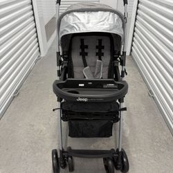 New Delta Children Jeep Reversible Handle Stroller Gray Tweed Collapsible