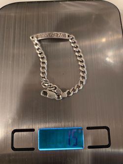 Silver Curb Chain ID Bracelet