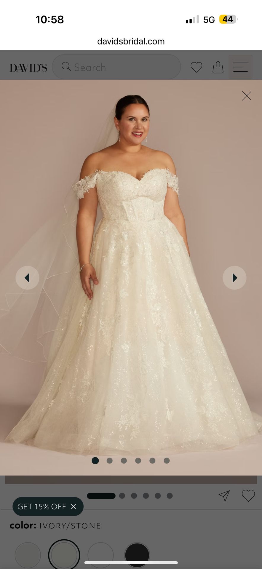 26w New Wedding Dress With Veil