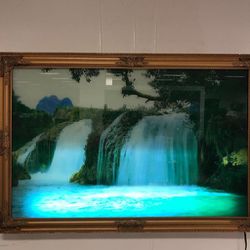 Vintage Kingstar Lighted Waterfall Picture w/ Sound & Motion 


