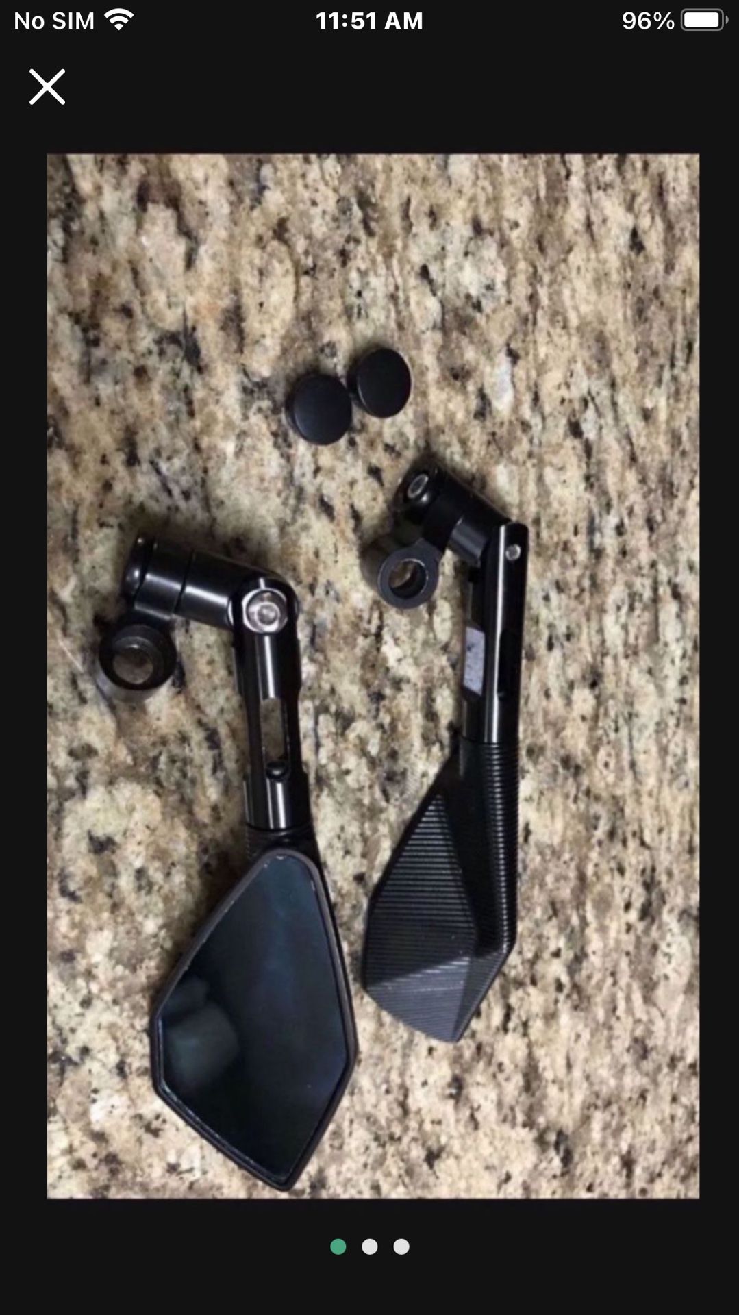 $45 pair brand new black anodized sexy sports bike chopper custom mirrors paid $75