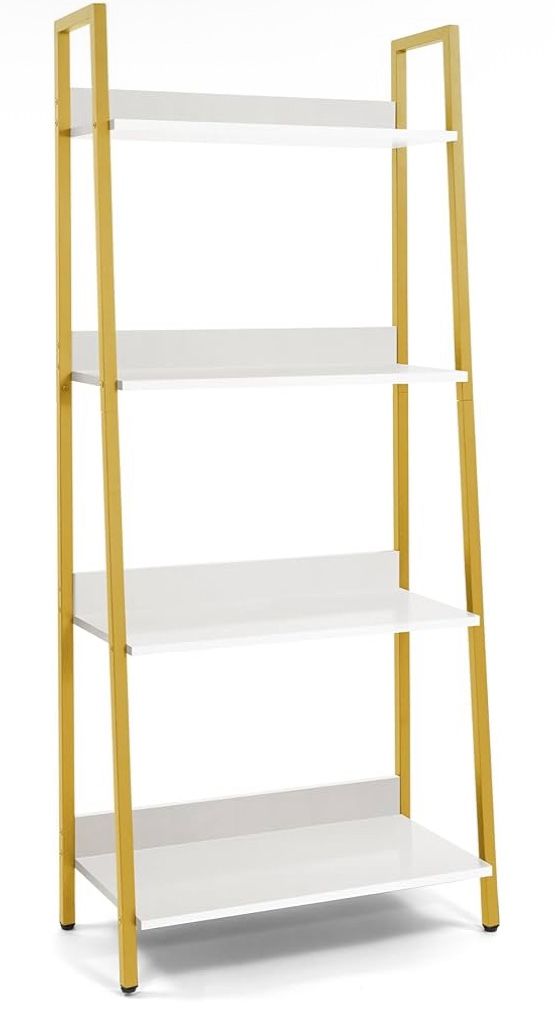 New, 4-tier Gold And White Display Shelf/bookshelf