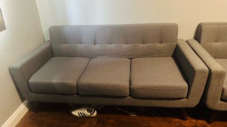 Modern Gray Sofa & Accent Chair Set – Clean & Comfortable – $125