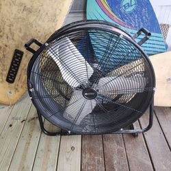 Utilitech 24-in 120-Volt 2-Speed High Velocity Indoor Black Industrial Fan