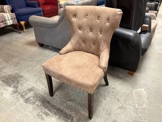 PIER 1 Tan Hourglass Side Chair w/ Nailhead Trim