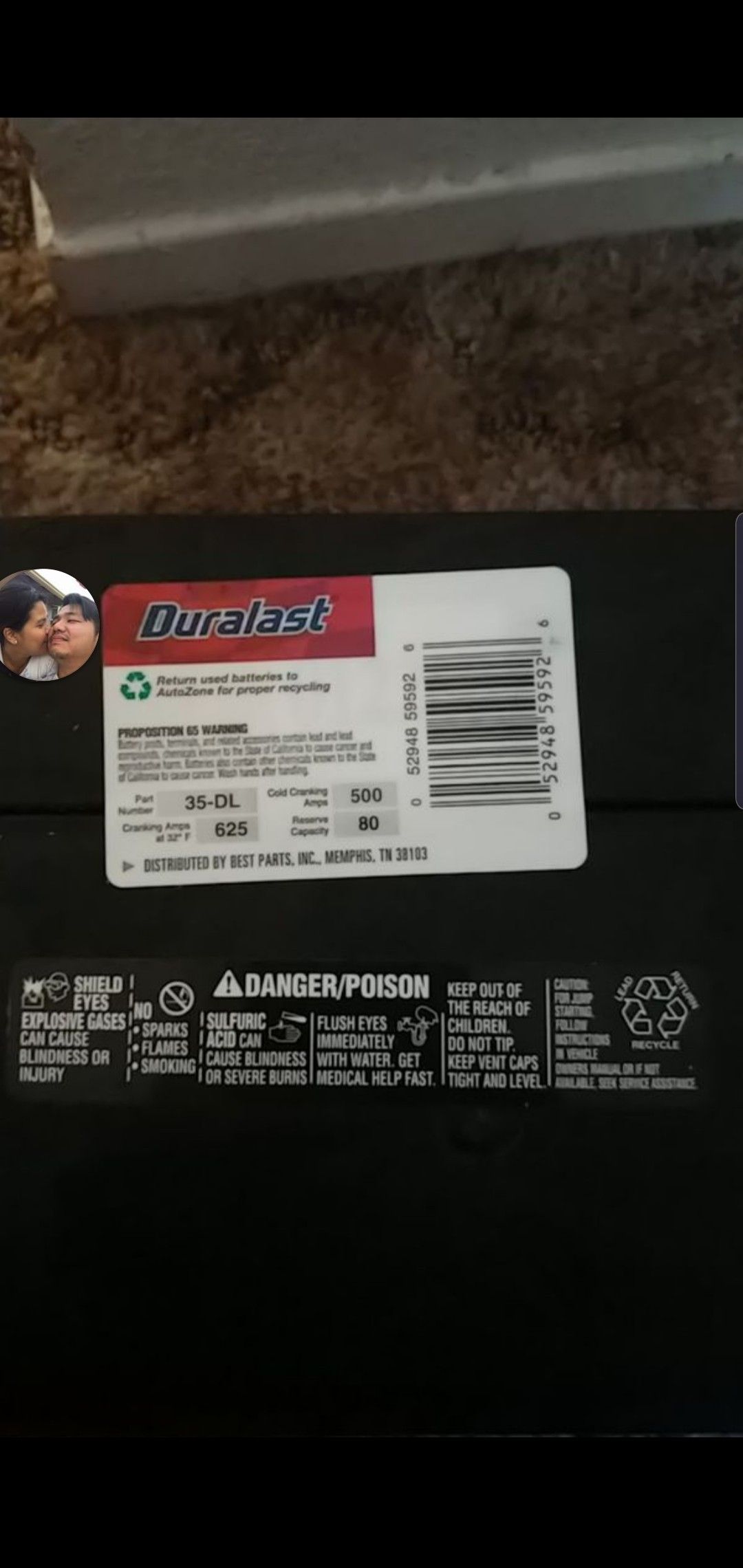 Brand New Duralast Battery