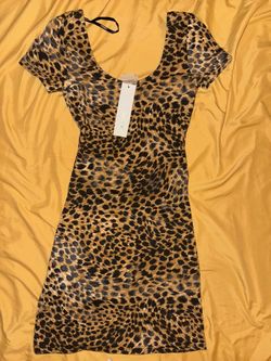 New MINKPINK Leopard Print Mini Dress Size XS