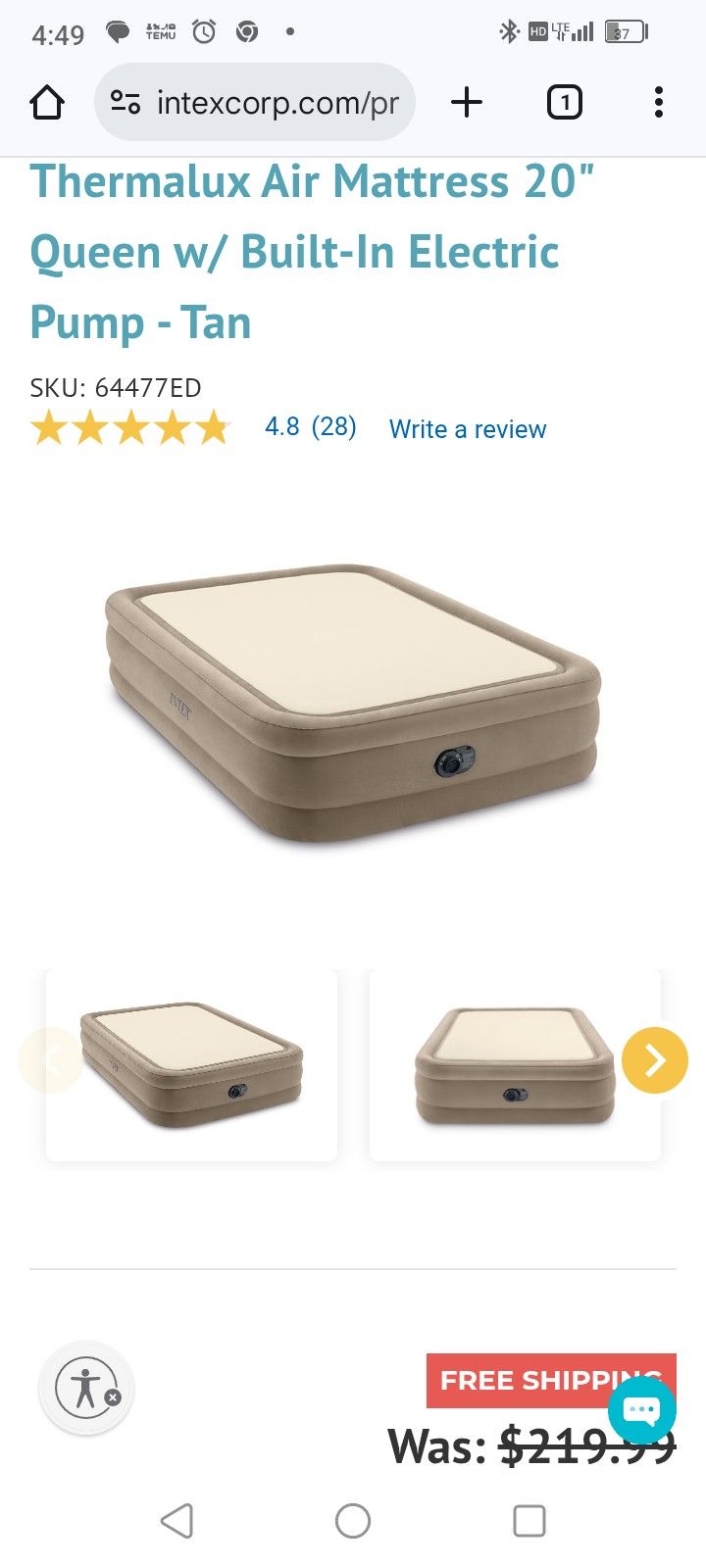 Theralix Deluxe Air Mattress 20'