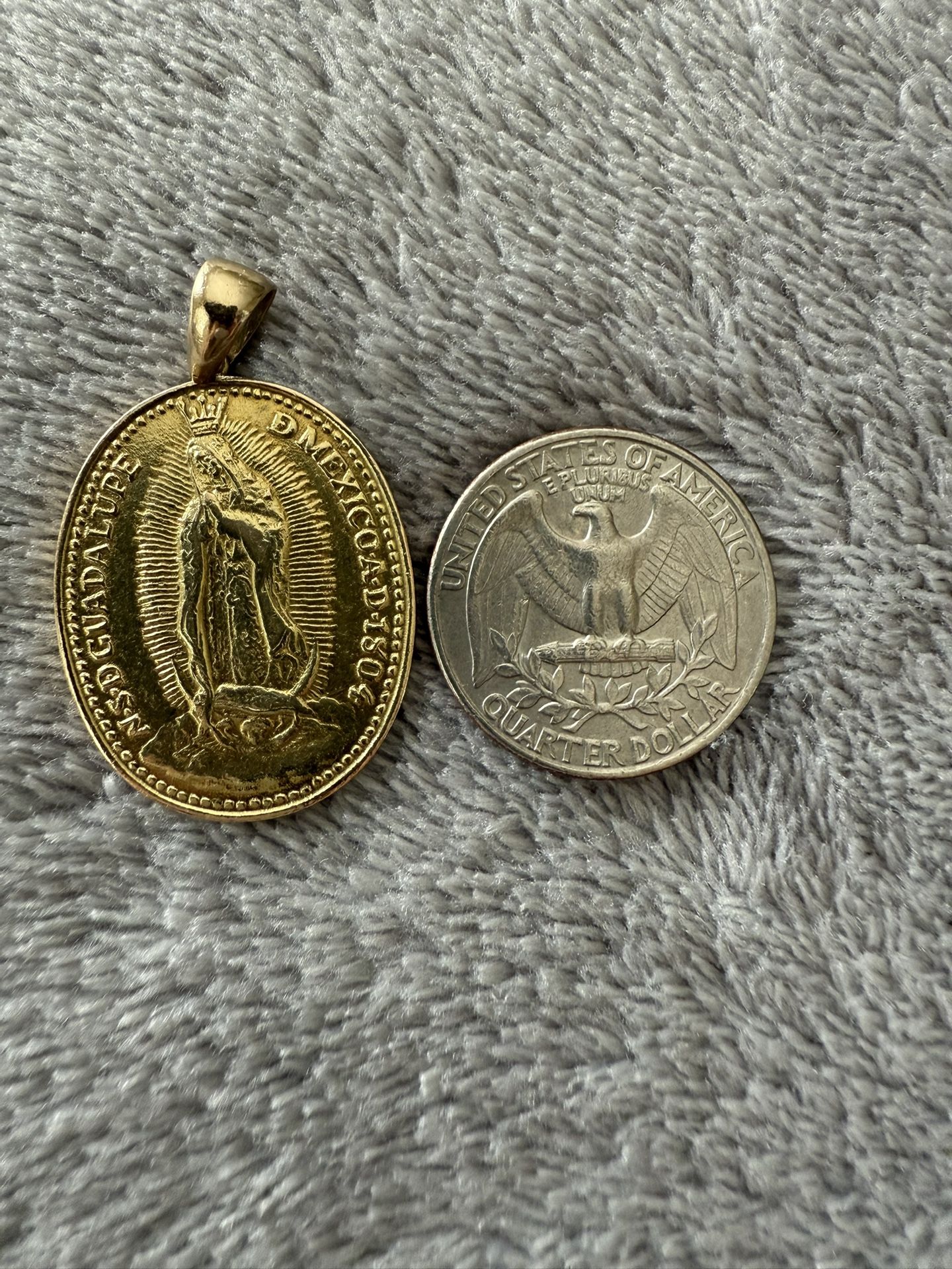 14k Solid Gold Heavyweight Religious Medal 10+ Grams