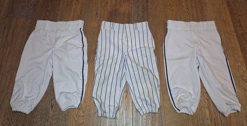 Champro - Boys - Youth: Large - Baseball Pants  Bundle (3 Pants) - Knickers - Side Stripe (Navy) 2 Ea / Pinstripes (Navy) 1 Ea - Polyester - White