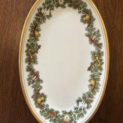 Fitz & Floyd St. Nicholas Vintage Japanese Porcelain Oval Dish