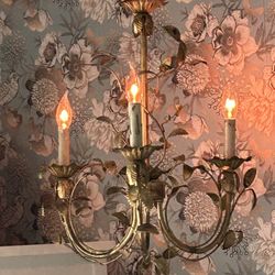 1910 French Maison Jansen Gold Gilded Bronze Louis XVI Chandelier 