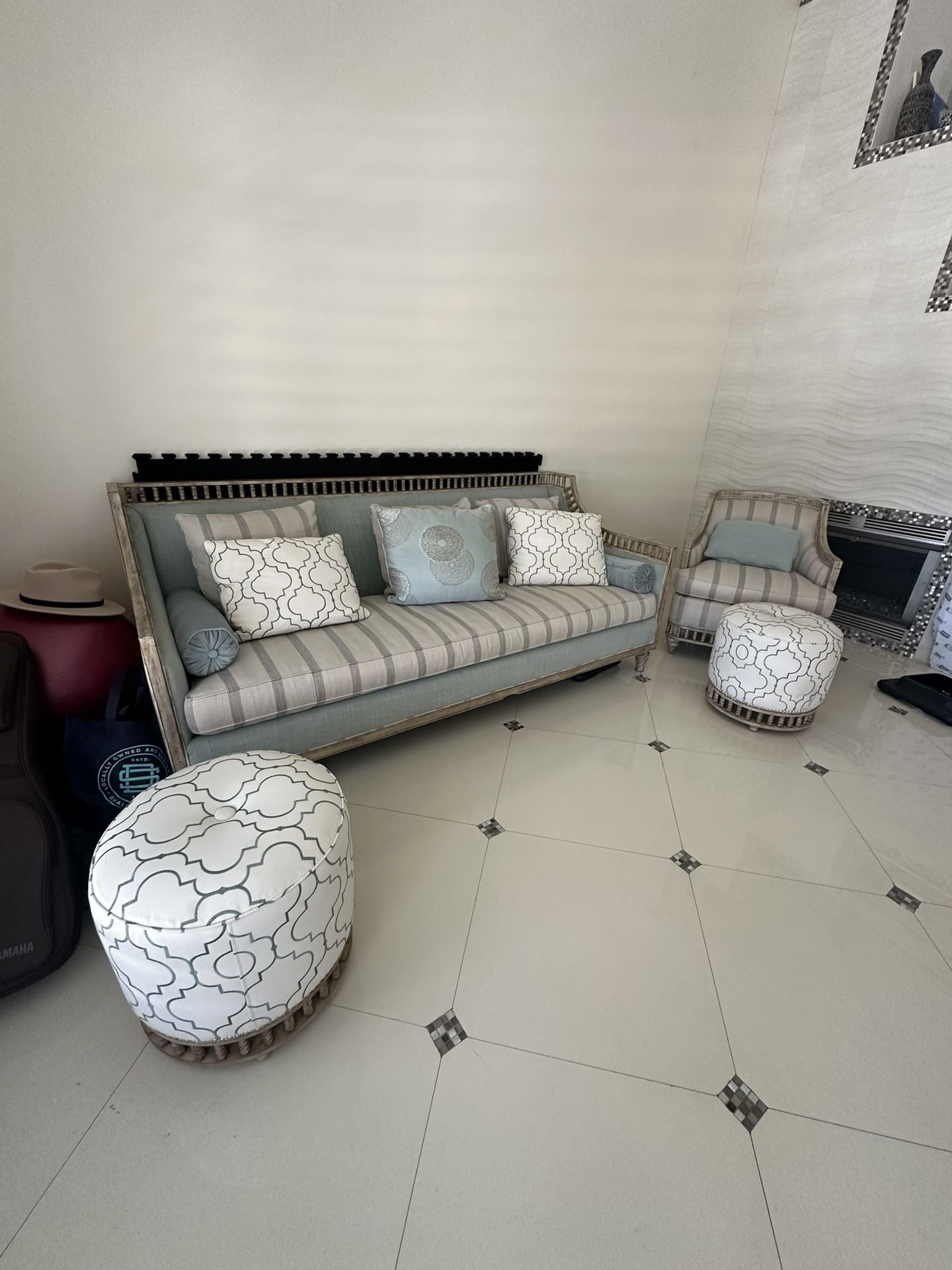 Sofa Set With Ottomans- $700 OBO