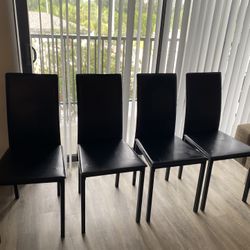 4 Black Chairs - Excellent Condition Hardly Used