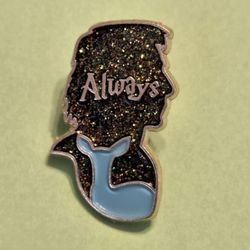 Harry Potter Snape Silhouette with Patronus & Always Glittery Enamel Metal Pin