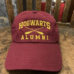 Harry Potter Hogwarts Alumni Broomstick Logo Adjustable Strap Back One Size HAT