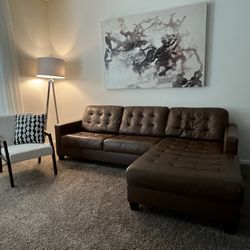 Brown Leather Couch / Sofa